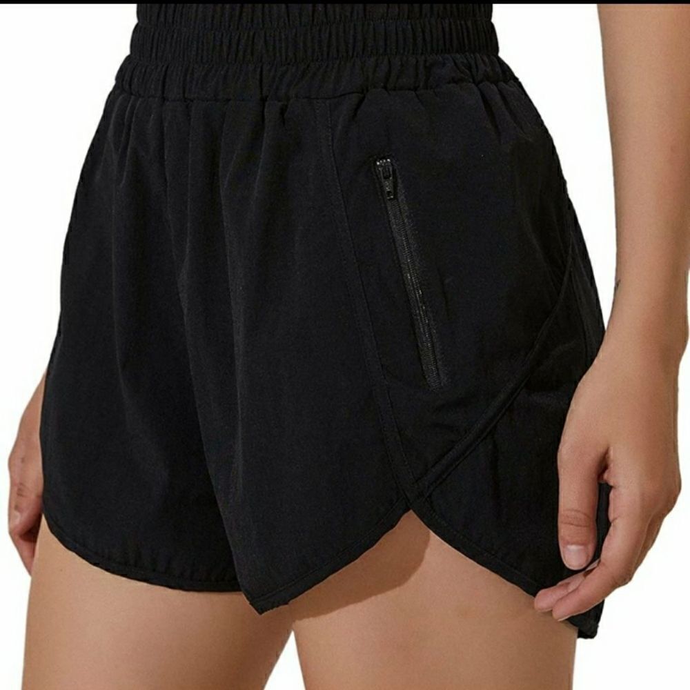 Take 50% OFF- Blooming Kelly High-Waisted Running Shorts Black, Size-XXL